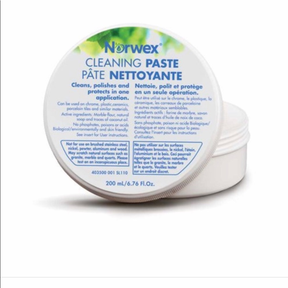 Norwex scrub mitt and cleaning paste combo.